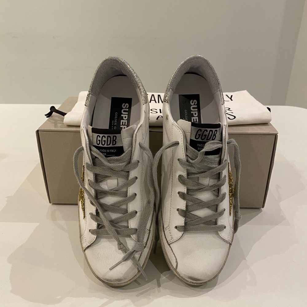 Golden Goose Superstar White Leather/Gold/Silver - Picture 4 of 10